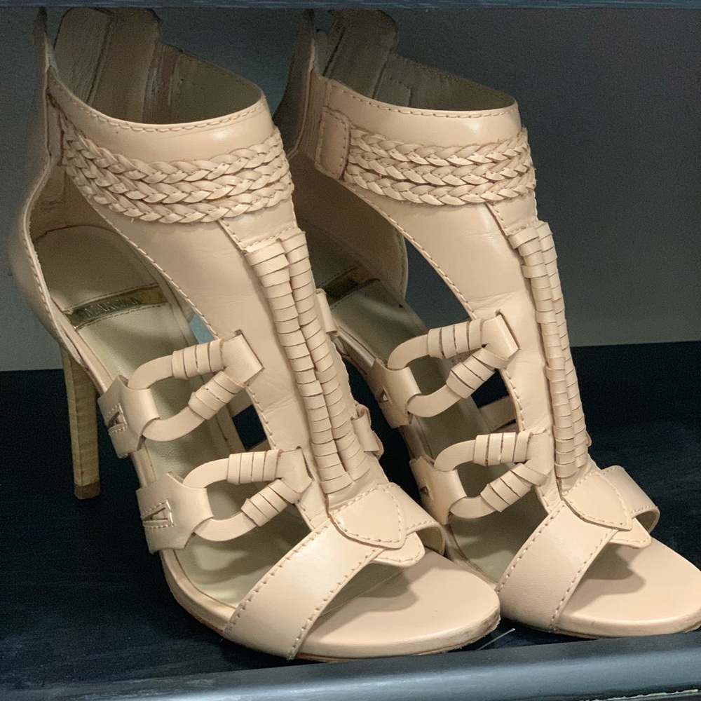 Marciano leather cage heeled sandal!